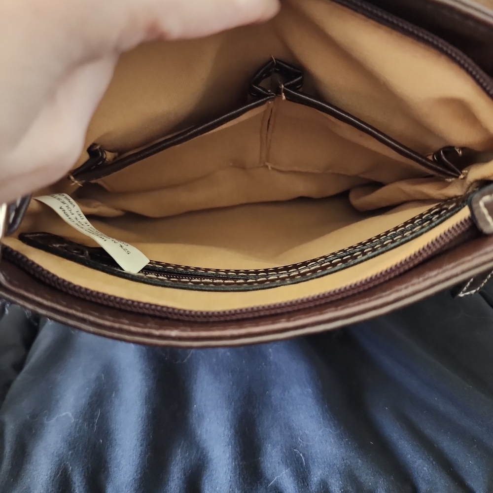 Rosetti Brown Monogram Crossbody Bag Canvas Adjustable Strap - Picture 4 of 6